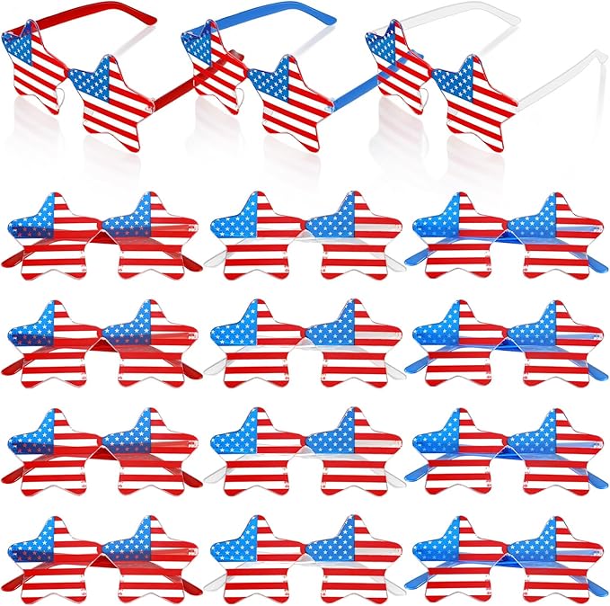 4th of July Star Glasses American Flag Glasses Patriotic USA Flag 250th Anniversary Independence Day Decoration