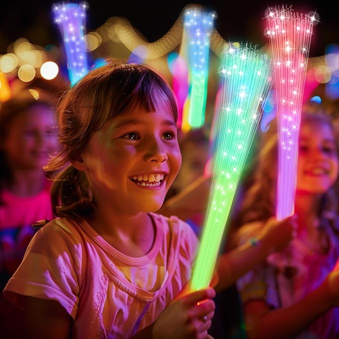 48 PCS Fiber Optic Wand,Glow Fiber Optic Wands,Glow in The Dark Party,Glow Wands led Light up Party Favors for Wedding,neon Party,New Year Party Favors,Halloween,Christmas,Bar DJ