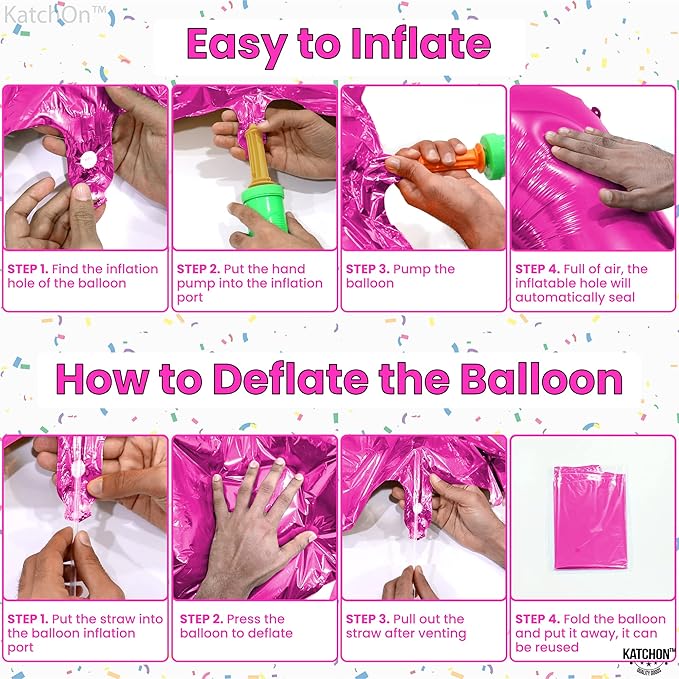 KatchOn, Giant Hot Pink Number 7 Balloon - 40 Inch | Pink 7 Mylar Foil Balloon For Happy Birthday Decorations | 7th Anniversary Decorations | 7th Birthday Party Supplies | Birthday Party Decoration