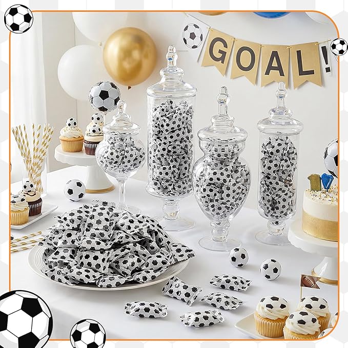 Naucoos Soccer Sports Candy, 26.5 oz. Bag - 150 Sports Candy for Team Gifts Party Supplies - Team Treats for Soccer Goodie Bags Stuffer, Individually Wrapped