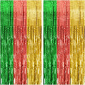 2 Pack Hawaii Backdrop Party Decorations Tinsel Curtain Summer Party Streamer Foil Fringe Birthday Decorations Photo Booth Vibrant Theme Christmas Beach Baby Shower Graduation Decor