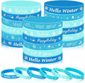 JUNEBRUSHS 42Pcs Winter Party Favors,Snowflake Silicone Bracelets Elk Christmas tree Rubber Wristbands for Merry Xmas Winter Birthday Party Decorations Favors Accessories