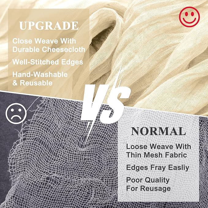 Wokceer Cheesecloth Table Runner 3Pack 10FT Beige Christmas Boho Gauze Cheese Cloth Table Runner for Party Easter Rustic Sheer Table Runners for Baby Bridal Shower Wedding Table Decor