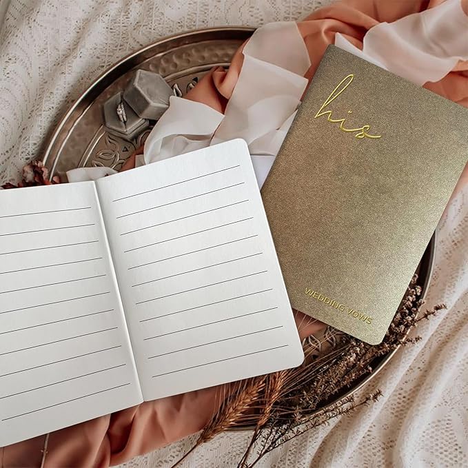 WeddingGiftsWedding Vow Books His and Hers, Wedding Vow Books with Soft Touch Gold Foil Engraving, Wedding Essentials, Wedding Accessories