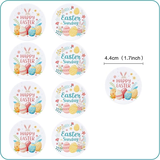 Ercadio 40 Pcs Edible Easter Eggs Cupcake Toppers Cute Rabbit Cupcake Decor Round Drink Topper Happy Easter Theme For Baby Shower Birthday Party Festive Cake Decoration Supplies