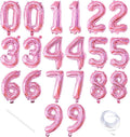 20 Pieces 2 Sets of 16 Inch Pink Number 0-9 Balloons – Foil Mylar Balloons for Custom Number Decorations, Birthday, Baby Shower, Anniversary, Graduation, New Year, Party Backdrops