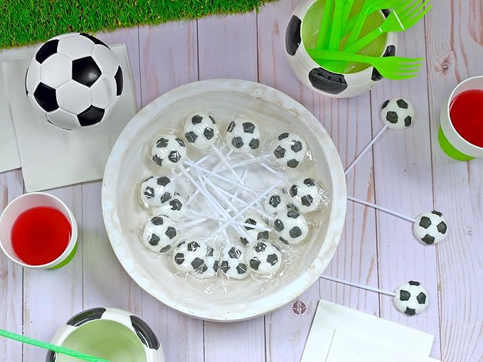 Soccer Candy Lollipops - 18 Count Individually Wrapped Suckers - Great for Soccer Party Favors - Sports Snacks - Soccer Goodie Bags - Soccer Team Treats