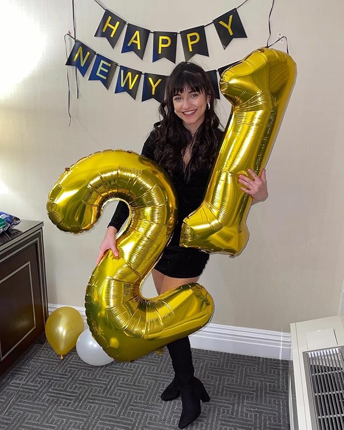 Gold Number 10 Balloon 40 Inch, 10th Birthday Party Decorations for Children, Giant 10 Foil Balloon for Party Supplies