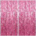 KatchOn, Pink Streamers for Party Decorations - XtraLarge 3.2x8 Feet, Pack of 2, Pink Backdrop Party Decoration Tinsel Curtain Backdrop Foil Fringe Birthday Decorations, Bachelorette, Graduation Decor