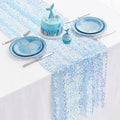 FEXIA Blue Sequin Table Runner 11 x 72 Inches, Sparkly Royal Blue Table Decoration for Wedding, Baby Shower Graduation Party Birthday, Ocean Theme Party, Shimmer Decor for Dining Table, Bridal Shower