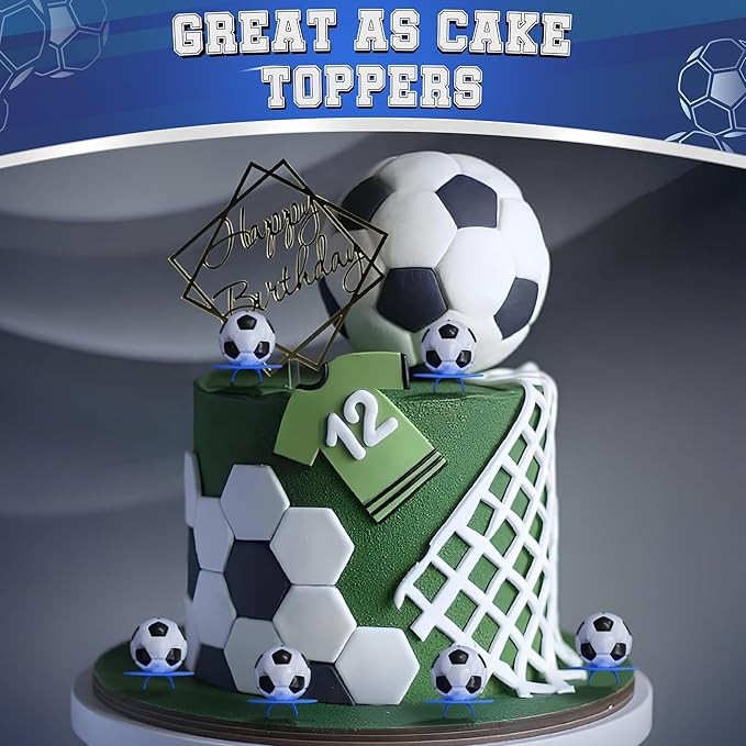 3D Soccer Lollipop Rings 20pk- Soccer Candy 3D Ball Shaped For Soccer Party Decorations - Soccer Party Favors - Soccer Ball Candy & Soccer Snacks For Soccer Goodie Bags Stuffers - Soccer Suckers