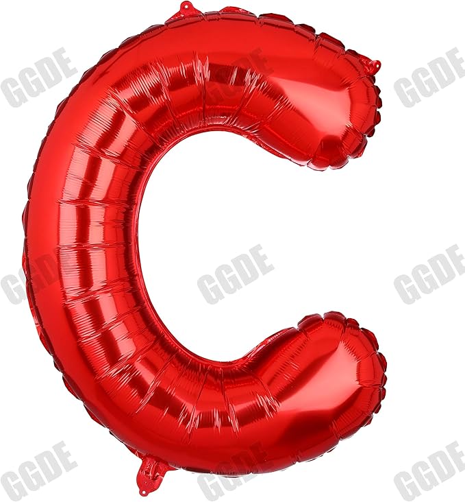 40 Inch Big Red Letter Balloons Foil Mylar Wedding Bachelorette Wedding Birthday Bridal Shower Anniversary Celebration Graduation Party Decoration Alphabet C A-Z