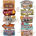 Hooqict Western Birthday Party Decorations 20 Pieces Cowboy Themed Party Signs Welcome To The Wild West Cutouts for Classroom Country Party Supplies