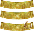 BEISHIDA 3 Packs 30 Feet Metallic Foil Fringe Garland Tinsel Streamers，Laser Gold Wall Hanging Tinsel Fringe Banners for Wedding Birthday Party Decoration Halloween Christmas New Year