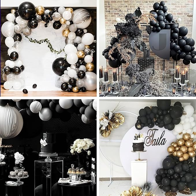 PartyWoo Black Balloons 50pcs 5 Inch Black Matte Latex Helium Balloons for Birthday Wedding Anniversary Graduation Bachelorette Engagement Bridal Shower Retirement Party Decorations Black-Y18