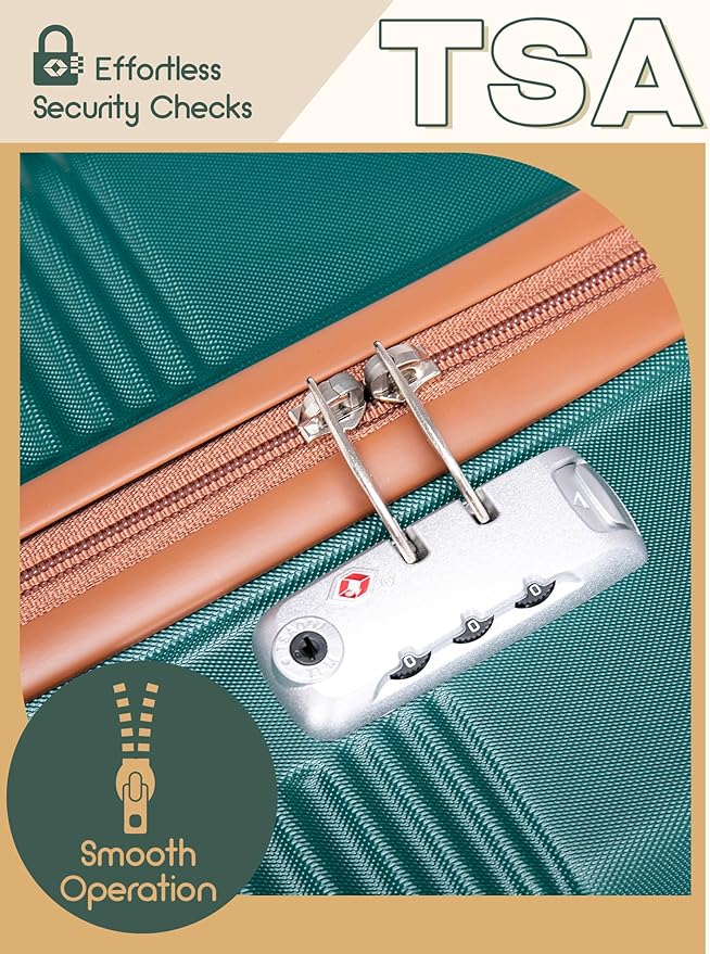 CONCEPTEN Luggage Sets 5 Piece, Suitcases with Wheels, Hardshell Suitcase Set, ABS Carry on Luggage Set with TSA Lock, Travel Luggage