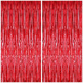 KatchOn, Large Red Streamers for Red Party Decoration - Pack of 2 | Graduation Fringe Backdrop for Nurse Graduation Decorations 2026 | Foil Fringe for Carnival, Casino Theme Party Decorations