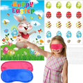 AUGSUN Pin The Tail on The Bunny Easter Games Easter Rabbit Games with 24 Stickers for Easter Party Decorations, Easter Egg Hunt Activities Happy Easter Party Favors Supplies