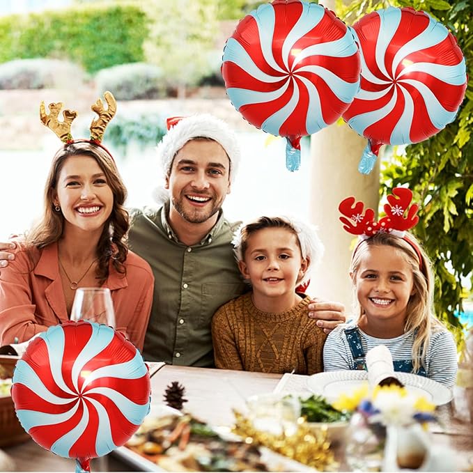 Candy Balloons Christmas Balloons Windmill Balloon Red Windmill Candy Balloon for Christmas Party Birthday Party Supplies Decorations Xmas New Year Party Decorations Ballons Party 3pcs