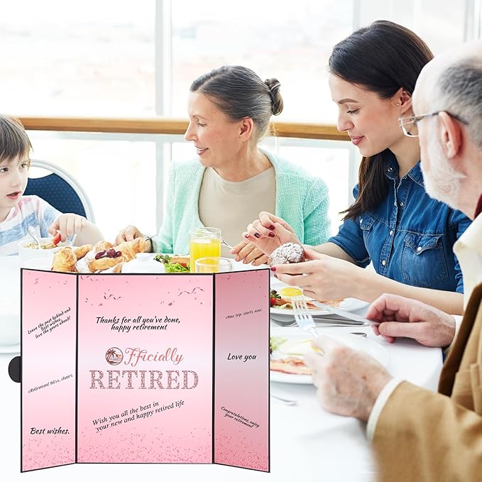 Pink Retirement Party Decorations Large retirement Card Signing Happy Retired Guest Book Creative Retirement Card For Men Women