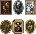 Halloween Decorations Indoor Scary Wall Decor, 6Pack 3D Changing Face Moving Picture Frames Portrait, Gothic Horror Poster Castle Haunted House Mansion Decor Decoration Party Supplies