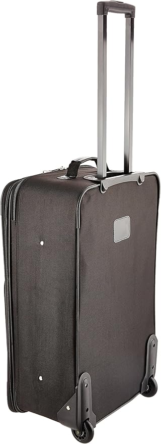 Rockland Fashion Softside 4 Piece Luggage Set, Expandable, (14" Tote/19"/24"/28"), Black Gray