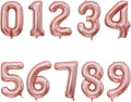 2 Set 20 Pcs Number Balloons 16 Inch Rose Gold 0-9 Number Mylar Foil Balloons Rose Gold Custom Digital Balloons for Birthday Party Engagement Graduations Anniversary Baby Shower Decor Party Supplies