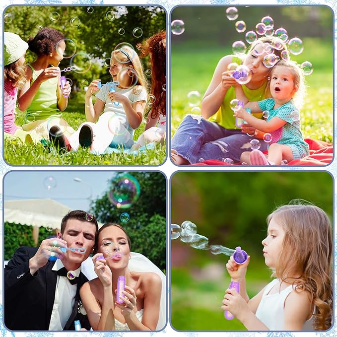 Winrayk 24 Large Snowflake Bubble Wands with Gift Card, Frozen Party Favors for Kids Bubbles Bulk, Winter Christmas Birthday Gift Pinata Filler Goodie Bag Stuffer Boys Girls Valentines Classroom Prize