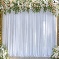 16x10FT White Backdrop Curtains for Wedding Parties, Wrinkle Free Polyester Photography Backdrop Drapes for Wedding Baby Shower Birthday Parties Stage Background Stand Decorations 4x10ft,4 Panels