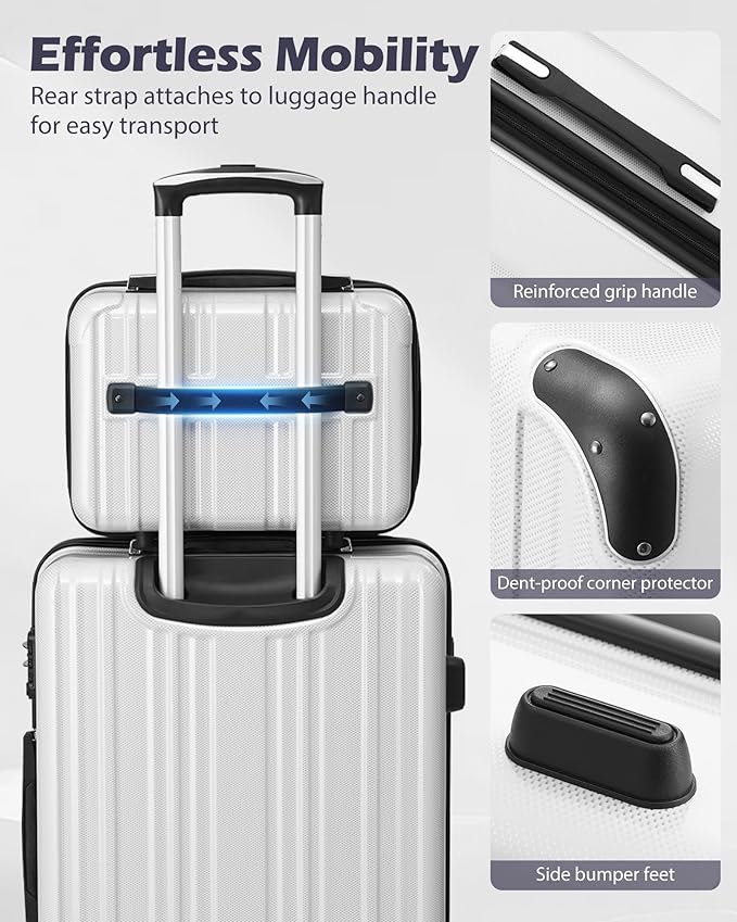 Coolife Luggage Sets, 5 Piece Durable Suitcase, Lightweight Carry on Luggage with PC+ABS Hardshell, Dual Spinner Wheels, TSA Lock and YKK Zipper (orange new, 5 piece set)