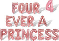 2 Set 36Pcs Rose Gold FOUR EVER A PRINCESS Letter Balloons 16in Balloon Foil Letter Decorations Party Decor Rose Gold Letter Balloons FOUR EVER A PRINCESS Party Supplies