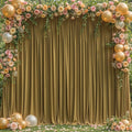 8x10FT Light Brown Backdrop Curtains for Wedding Parties, Wrinkle Free Polyester Photography Backdrop Drapes for Wedding Baby Shower Birthday Parties Stage Background Stand Decorations 4x10ft,2 Panels
