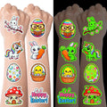 JCFIRE 95 PCS Luminous Easter Basket Stuffers, Glow in Dark Temporary Tattoos for Kids, Easter Egg Fillers, Stickers for Toddler Teens Boys Girls, Spring Party Favors Decorations