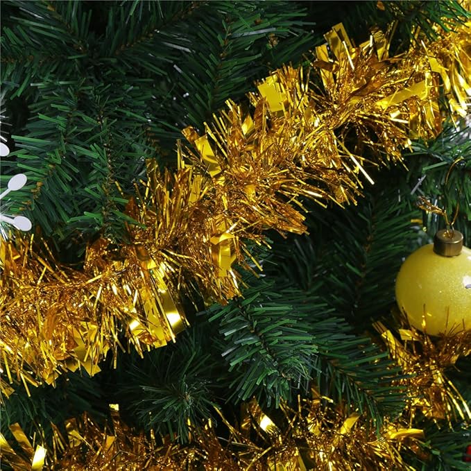 DECORA Gold Tinsel Garland for Christmas Tree Decorations Wedding Birthday Party Supplies 33 FEET