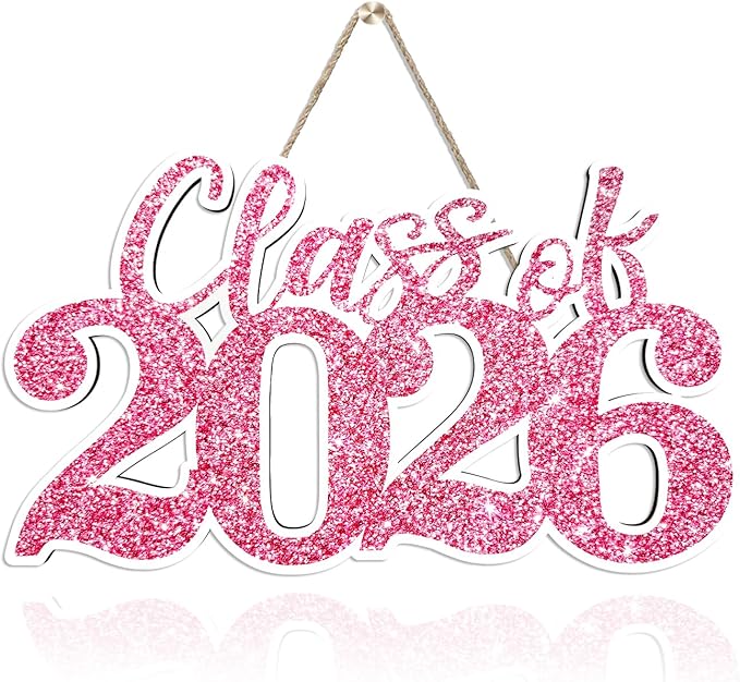 Graduation Decorations Class of 2026 Pink Graduation Decorations Rose Gold Class of 2026 Wooden Sign Graduate Photo Props for Grad Party Supplies