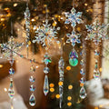 GuassLee 36pcs Crystal Christmas Tree Ornaments - Iridescent Acrylic Snowflake Icicle Drop Crystal Hanging Ornaments for Christmas Tree Winter Wonderland Frozen Themed Birthday Party Decor