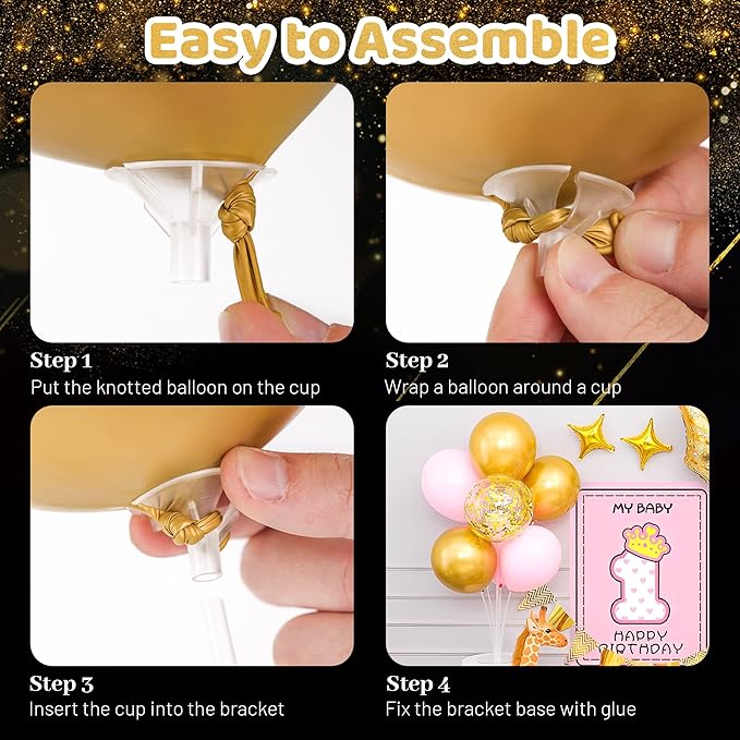JOYYPOP 8 Sets Balloon Stand Kit For Table, Balloon Sticks with Base Birthday Graduation Party Decorations Wedding