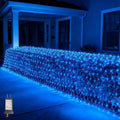 LitHome 21FT x 5FT Christmas Net Lights Outdoor Mesh Lights, 360 LED Christmas Blue Net Light for Bushes Connectable, 8 Modes Giant Mesh Light Waterproof Green Wire for Tree Garden Party Roof Decor