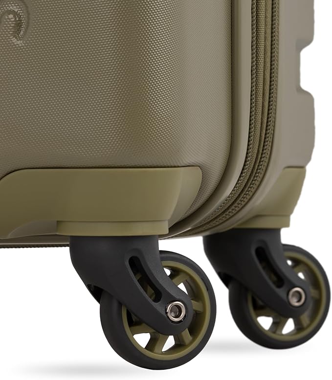 SwissGear 7366 Signature Hardside Expandable Luggage with Spinner Wheels, TSA Lock, Cup-Holder, Olive Branch, 2-Piece Set (19/27)