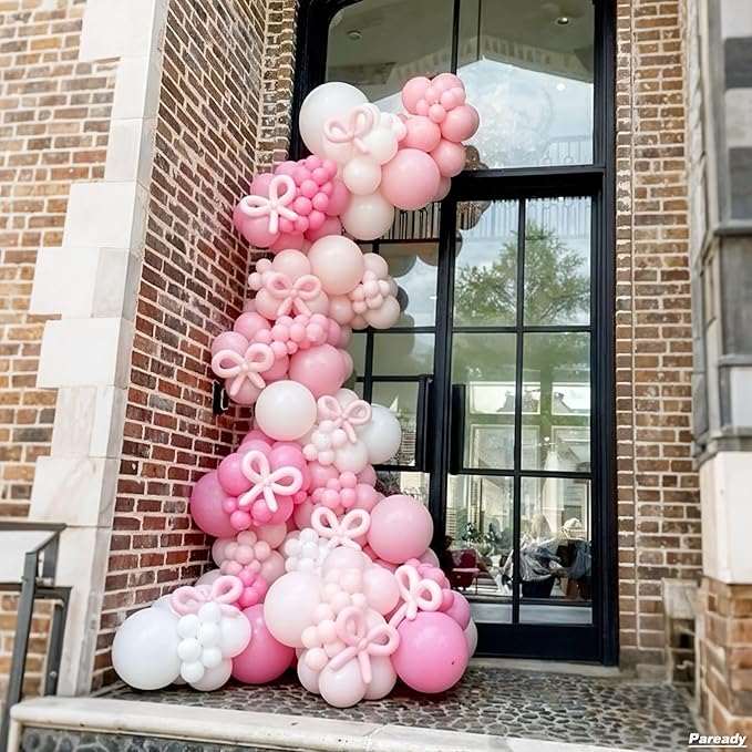Paready Pink and White Balloon Garland Kit, 120pcs, Balloon Arch, Suitable for Bridal Shower, Valentine's Day, Birthday, Wedding, General Celebration, Unisex Adult, Unisex Children