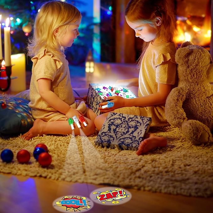 CHUNNIN 36 PCS Super Theme Hero Party Favors Hero LED Light Up Finger Lights, Glow in the Dark Hero Party Finger Light Bulk for Father Day Goodie Treat Bags Stuffers Super Birthday Party Supplies