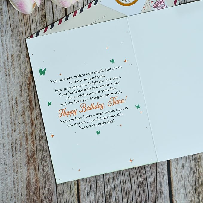 Nana Birthday Card, Birthday Card for Nana with Seal and Envelope, Nana Gifts from Kids, Granddaughter, Grandson