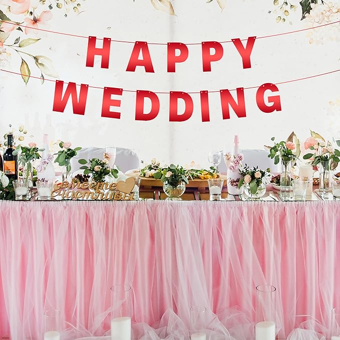 DIY Banner Kit with Letters Bright Red Customizable Birthday Banners Graduation Banner Custom Party Hanging Banners for Graduation Wedding Party Baby Shower Decoration (Bright Red)