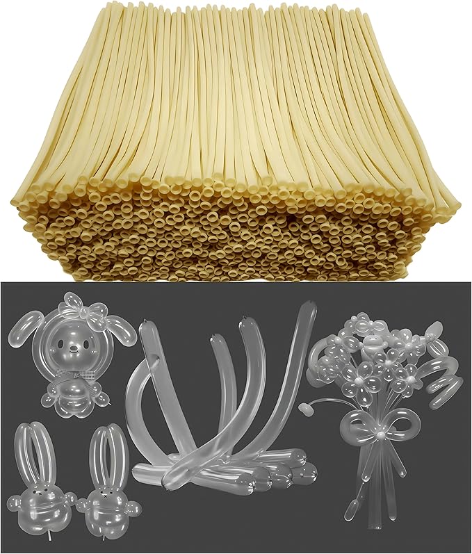 1200 Pcs Long Balloon Animal Making Kit 60 Inch Clear 260 Twisting Balloons for Party Decorations and Crafts