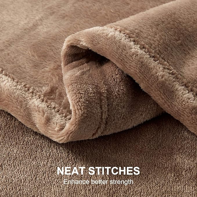 Hansleep Fleece Camel Full Blanket, Super Soft Flannel Fuzzy Plush Cozy Blanket for All Seasons, Camel, Full 84x90 Inches