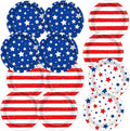 60pcs 4th of July Party Supplies Set American Flag Patriotic Party Paper Plates Disposable Red White Blue Star Dinnerware for Veterans Election Day 4th of July Independence Day Decorations Serve 60