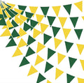 46Ft Yellow Green Party Decorations Yellow Green Burlap Banner Triangle Pennant Flag Linen Garland Streamers for Master Golf Birthday Baby Shower Rustic Spring Wedding Jungle Golf Party Decorations
