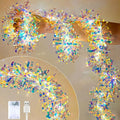 Christmas Garland with Lights, 2 Pack 16.4FT Iridescent Tinsel Garlands Battery Operated & USB, Shiny Foil Garland Indoor Hanging Home Decor, Garland for Birthday Holiday New Years Eve Party Supplies