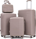 Hardside 4 Luggage Sets, Lightweight Wave Suitcase with Spinner Wheel