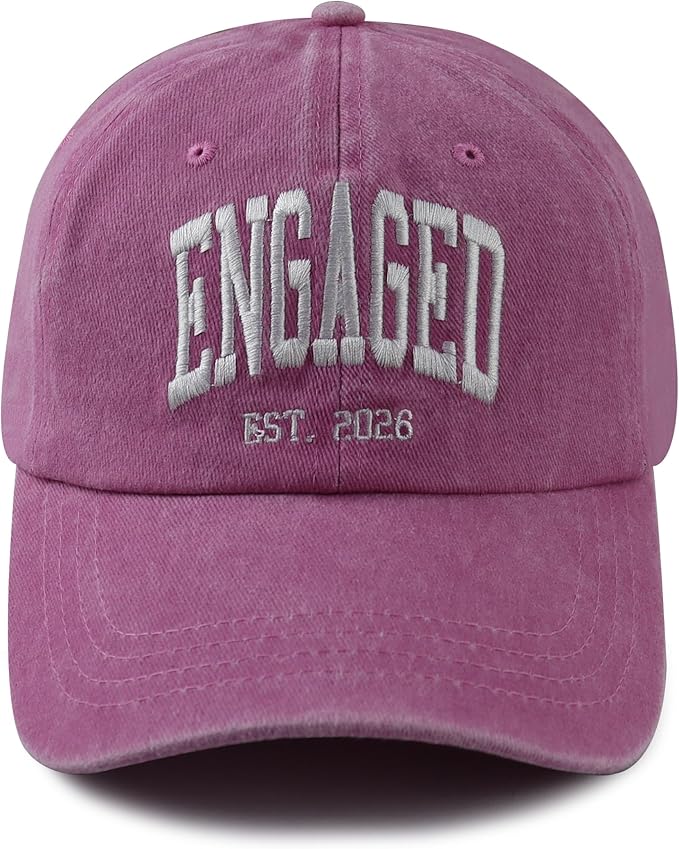 Engaged Est 2026 Hat for Women Men, Adjustable Embroidered Cotton Newlyweds Couples Baseball Cap